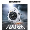 New Arrival SKMEI 1155B  White Color Men Chronograph Sport Digital and Analogue Sport Wristwatches Custom Your Own Logo